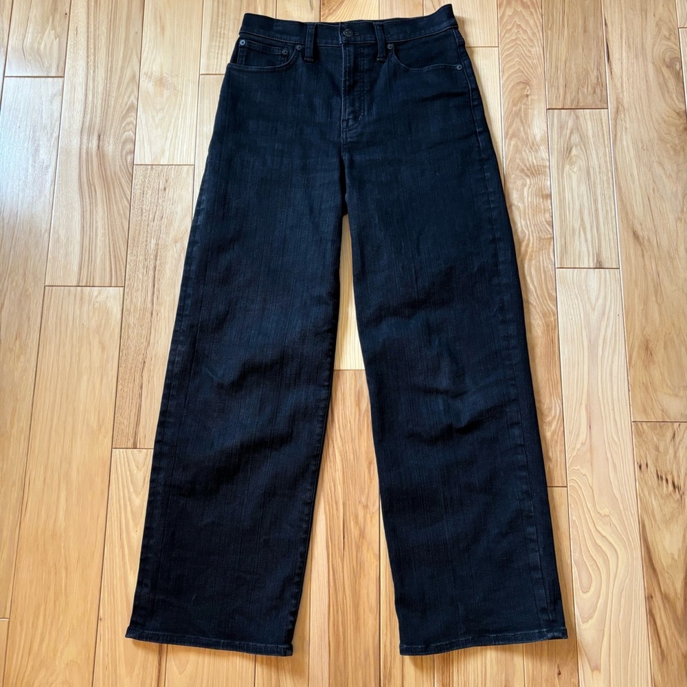 Madewell The Perfect Vintage Wide Leg Jean Black Rinse Wash - Picture 2 of 11